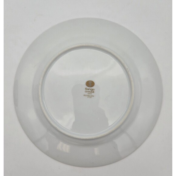 Vintage Sango China Japan Richelieu 3756 Black Gold Cup Saucer Dessert Plate Set - Picture 4 of 15